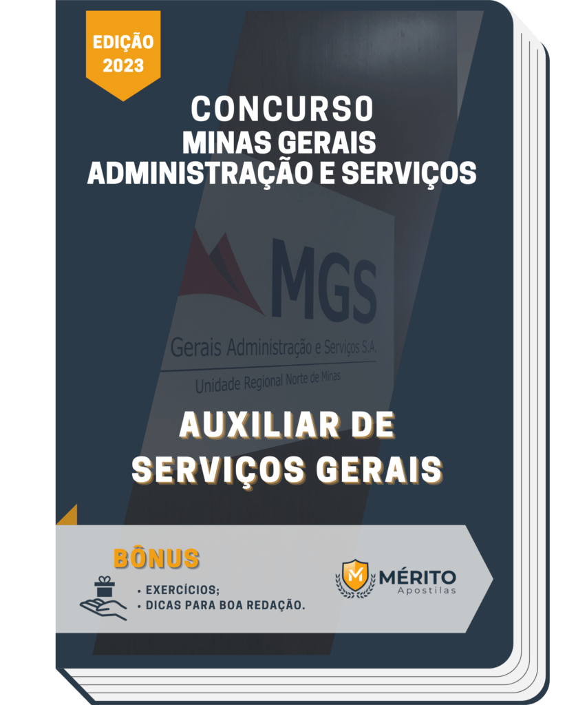 Apostila Auxiliar de Serviços Gerais Concurso MGS MG 2023 Mérito