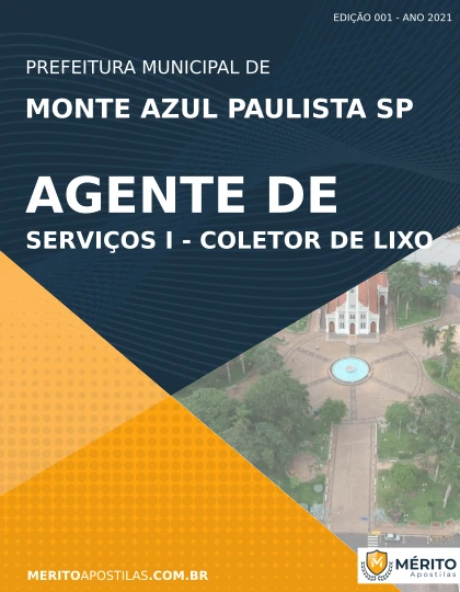 Apostila Agente Coletor de Lixo Monte Azul Paulista 2021