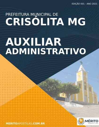 Apostila Auxiliar Administrativo Pref Crisólita MG 2021