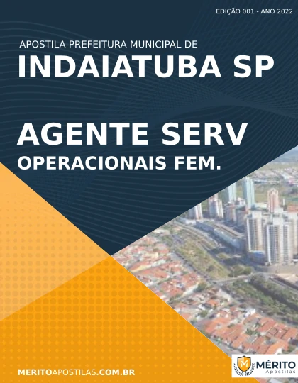 Apostila Agente Serviços Operacionais Indaiatuba SP 2022