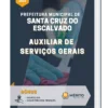 Apostila Auxiliar De Serviços Gerais Santa Cruz Do Escalvado MG