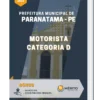 Apostila Motorista Categoria D Prefeitura de Paranatama PE