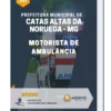 Apostila Motorista De Ambulância Catas Altas da Noruega MG