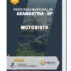 Apostila Motorista Prefeitura Municipal de Adamantina SP 2022