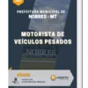 Apostila Motorista de Veículos Pesados Prefeitura de Nobres MT