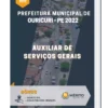 Apostila Auxiliar de Serviços Gerais Prefeitura Municipal de Ouricuri PE 2022