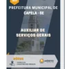 Apostila Auxiliar De Serviços Gerais Prefeitura Municipal Capela SE 2023
