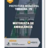Apostila Motorista De Ambulância Prefeitura Municipal Timbaúba PE
