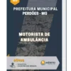 Apostila Motorista De Ambulância Prefeitura Municipal Perdões MG
