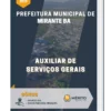 Apostila Auxiliar de Serviços Gerais Prefeitura de Mirante BA 2023