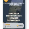 Apostila Auxiliar de Serviços Gerais Serviços Operacionais Prefeitura de Itutinga MG