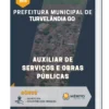 Apostila Auxiliar de Serviços e Obras Públicas Prefeitura Turvelândia GO 2023