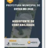 Apostila Assistente De Contabilidade Prefeitura de Estiva MG 2023