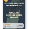 Apostila Auxiliar de Serviços Gerais Pesados Prefeitura de Lagoa Santa GO 2023