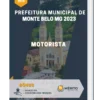 Apostila Motorista Prefeitura de Monte Belo MG 2023