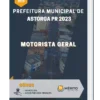 Apostila Motorista Geral Prefeitura de Astorga PR 2023