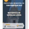 Apostila Motorista de Veículos Leves Prefeitura de Dom Pedrito RS 2023