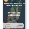 Apostila Motorista de ambulância Prefeitura de Monte Belo MG 2023