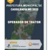 Apostila Operador De Trator Prefeitura de Cassilândia MS 2023