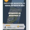 Apostila Operador de máquinas II Prefeitura de Herval do Oeste SC 2023
