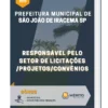 Apostila Responsável pelo Setor de Licitações projetos e convênios Pref de São João de Iracema SP 2023