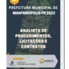 Apostila Analista de Procedimentos, Licitações e Contratos Prefeitura de Manfrinópolis PR 2023