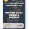 Apostila Arquivista Musical Inspetor e Montador Prefeitura de Nova Odessa SP 2023
