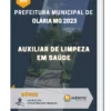 Apostila Auxiliar de Limpeza em Saúde Prefeitura de Olaria MG 2023