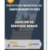 Apostila Auxiliar de Serviços Gerais Prefeitura de Canto do Buriti PI 2023