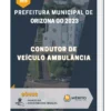 Apostila Condutor De Veículo Ambulância Prefeitura de Orizona GO 2023