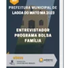 Apostila Entrevistador Programa Bolsa Família Prefeitura de Lagoa do Mato MA 2023