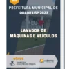 Apostila Lavador de Máquinas e Veículos Prefeitura de Quadra SP 2023