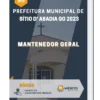 Apostila Mantenedor Geral Prefeitura de Sítio D' Abadia GO 2023