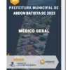 Apostila Médico Geral Prefeitura de Abdon Batista SC 2023