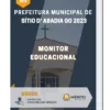 Apostila Monitor Educacional Prefeitura de Sítio D' Abadia GO 2023