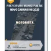 Apostila Motorista Prefeitura de Novo Cabrais RS 2023