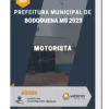 Apostila Motorista Prefeitura de Bodoquena MS 2023