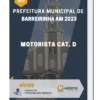 Apostila Motorista Cat. D Prefeitura de Barreirinha AM 2023