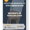 Apostila Motorista De Veículos Leves Prefeitura de Sítio D' Abadia GO 2023