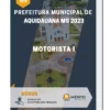 Apostila Motorista I Prefeitura de Aquidauana MS 2023
