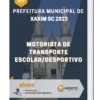 Apostila Motorista de Transporte Escolar/Desportivo Prefeitura de Xaxim SC 2023