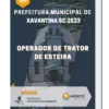 Apostila Operador De Trator De Esteira Prefeitura de Xavantina SC 2023