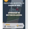 Apostila Operador de Motoniveladora Prefeitura de Quadra SP 2023