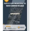 Apostila Operário Prefeitura de Novo Cabrais RS 2023