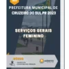 Apostila Serviços Gerais Feminino Prefeitura de Cruzeiro do Sul PR 2023