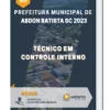 Apostila Técnico em Controle Interno Prefeitura de Abdon Batista SC 2023