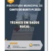 Apostila Técnico em Saúde Bucal Prefeitura de Canto do Buriti PI 2023