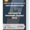 Apostila Visitador do Programa Criança Feliz Prefeitura de Canto do Buriti PI 2023