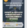 Apostila Agente de Serviços Administrativos e de Planejamento Internos Prefeitura de Quinta do Sol PR 2023