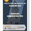 Apostila Auxiliar Administrativo Prefeitura de Guapé MG 2023